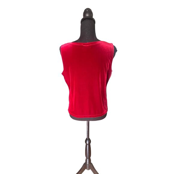 I.N. Studio Petite Red Sleeveless Embellished Stretch Blouse – Party Top - Picture 4 of 6